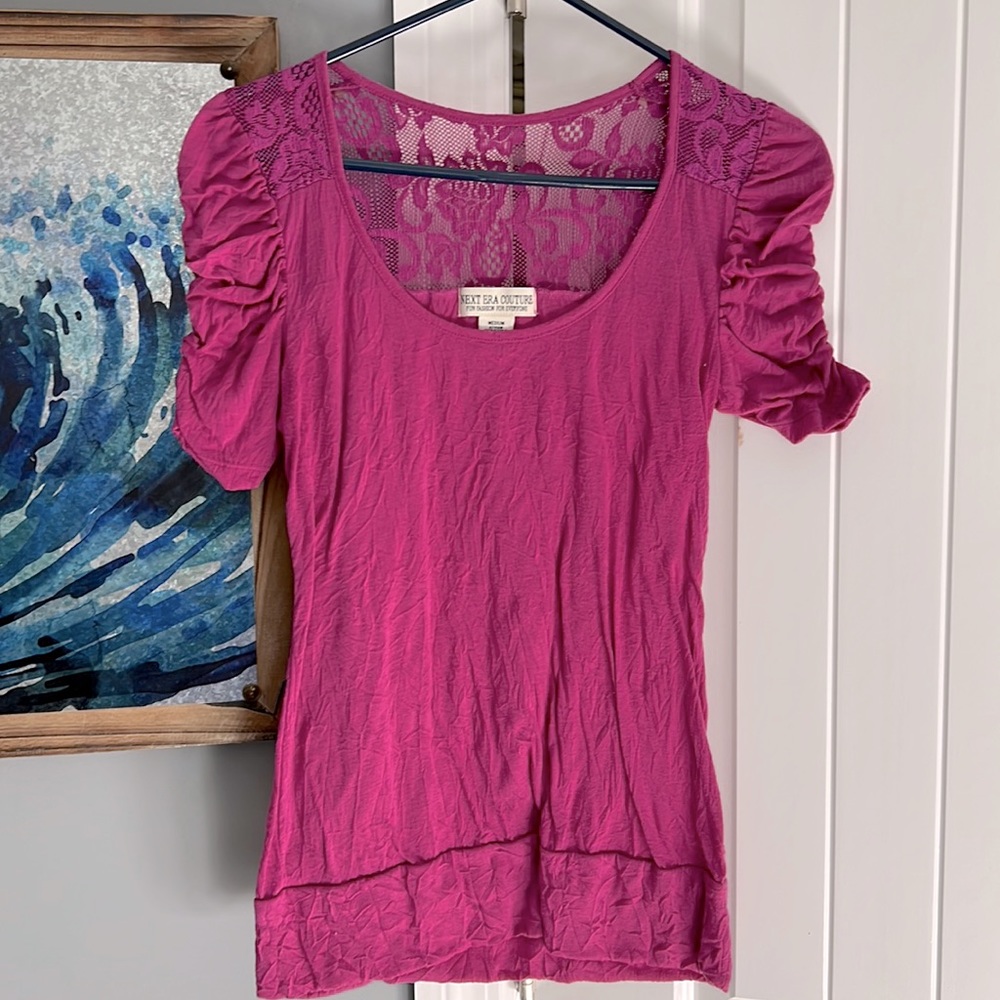 Purple size med top with lacy back